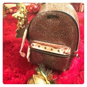 Victoria secret glitter mini backpack pink
